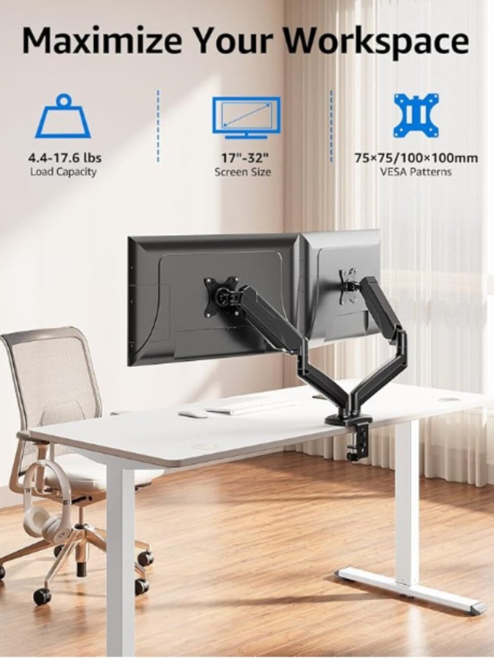 Dual Monitor Stand for Desk